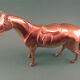 Animal statuette horse in solid brass
