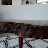 Massive elm coffee table brutalist art 1960s