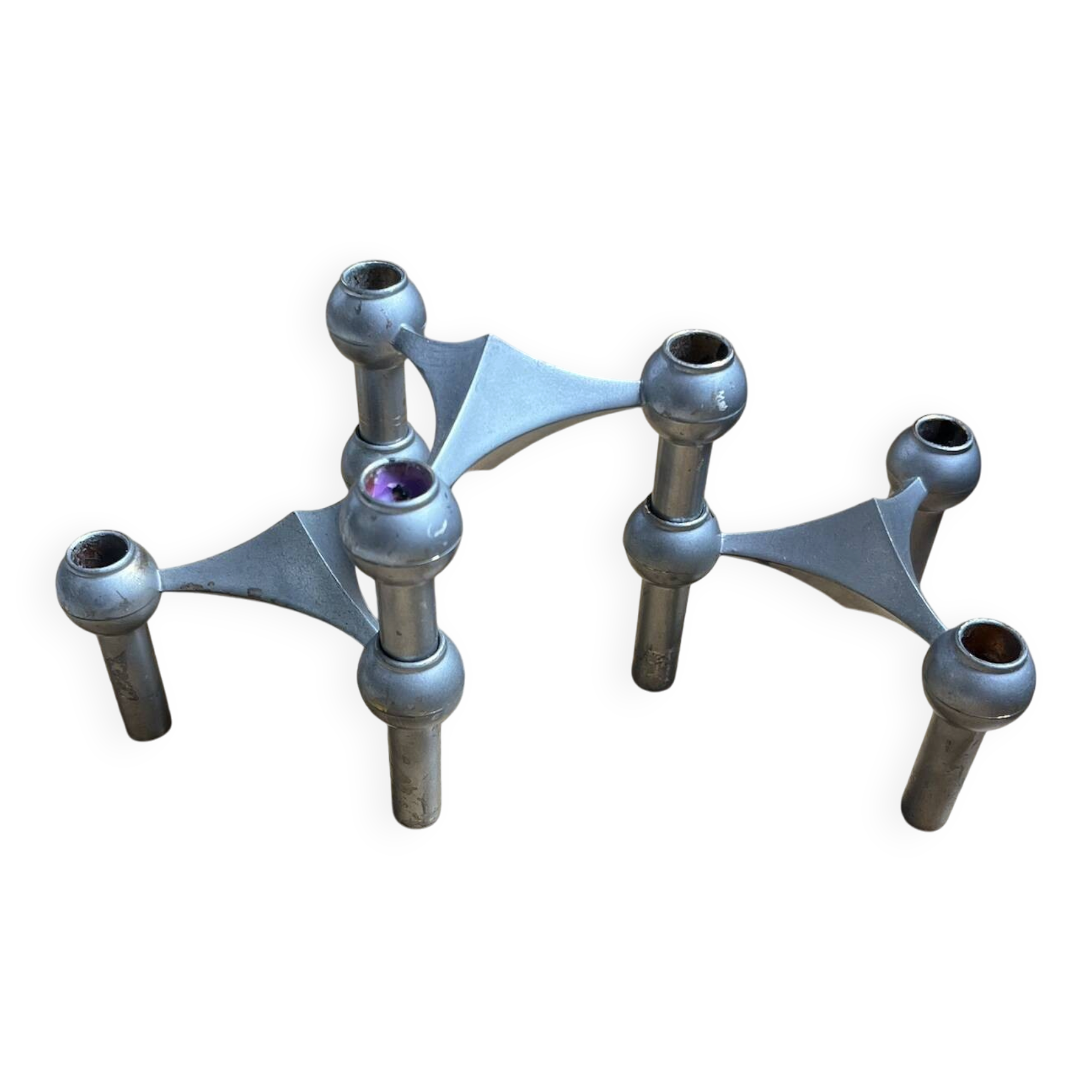 Stoff Nagel candle holder trio