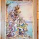 Ancien grand tableau aquarelle vintage signée Paul Berthier fin  XIXe début XXe