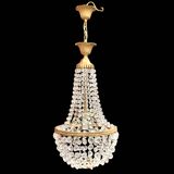 Hot air balloon pendant with glass tassels and gold frame