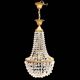 Hot air balloon pendant with glass tassels and gold frame