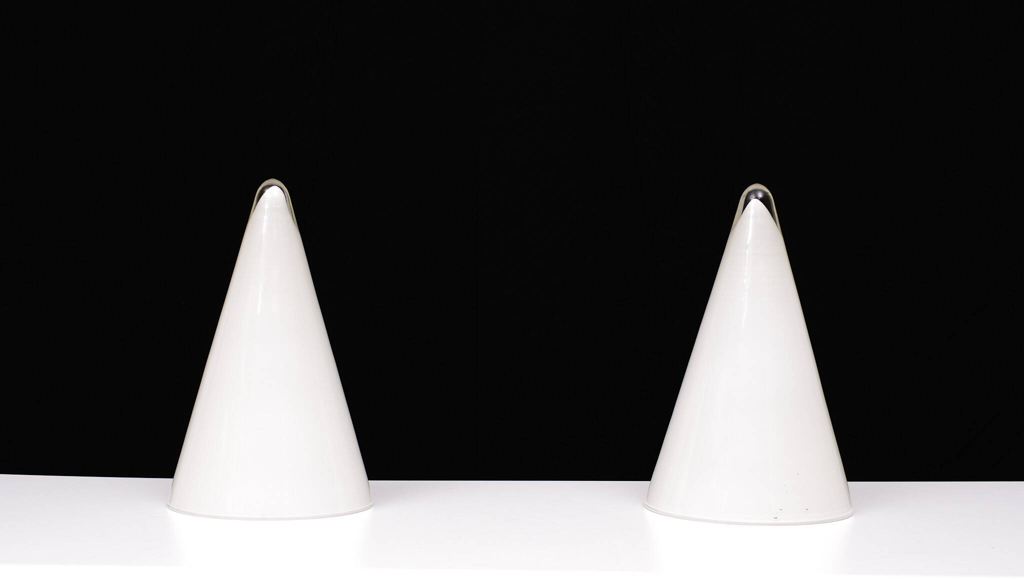 pair Teepee Glass Table Lamps 1970s France
