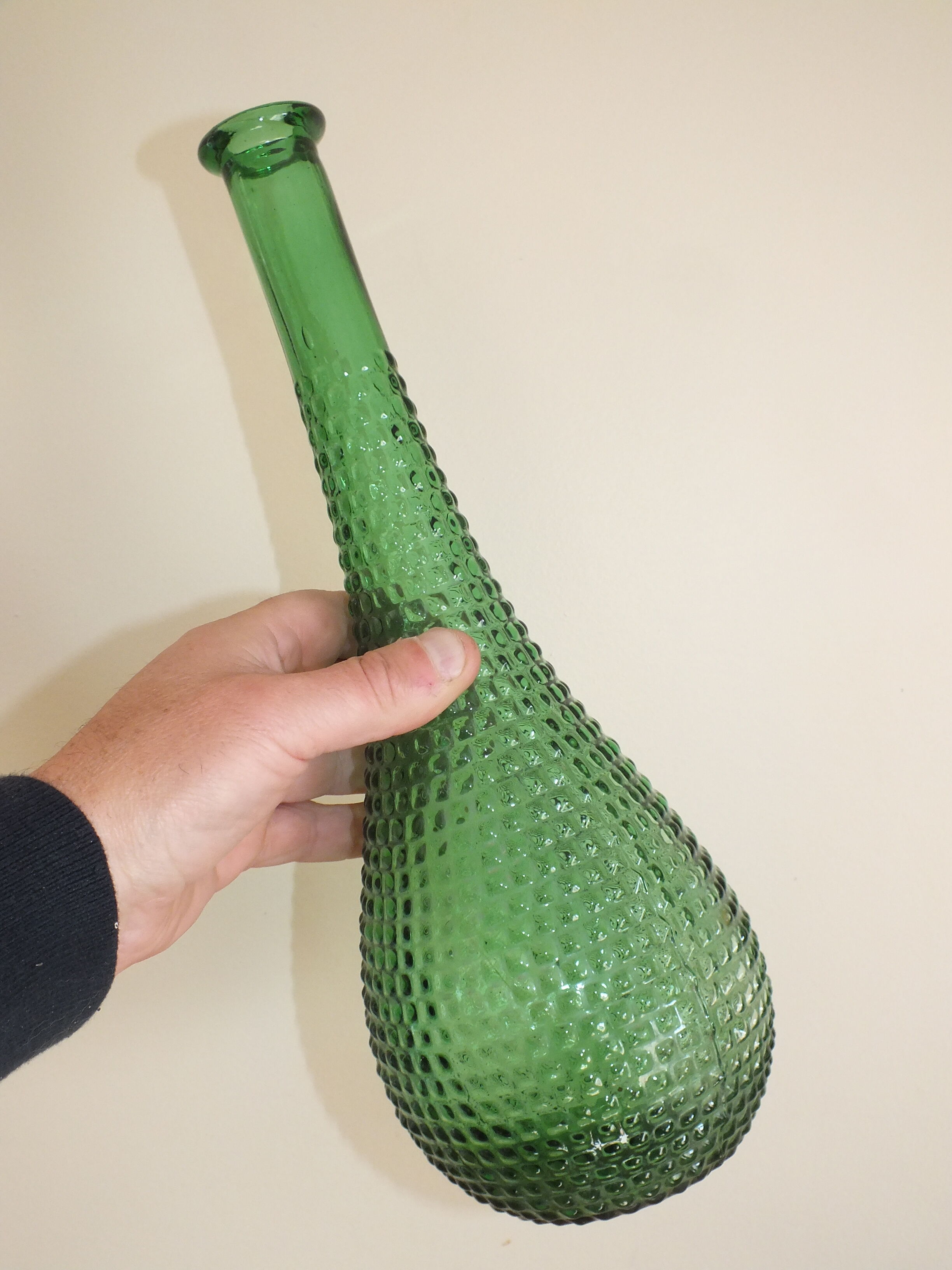Empoli Italian glass bottle vase without cap