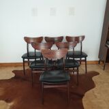 6 chairs in vintage Rio palissandre Denmark 1960 HP HANSEN MØBELINDUSTRI