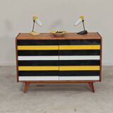 Buffet commode U453 jaune 8 tiroirs bois par Jiri Jiroutek pour Interier Praha 1960