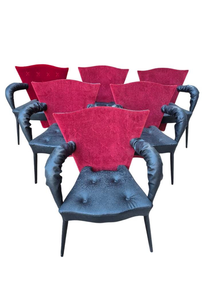 6 Scarabas chairs model André T designed by Bofek Sipek
