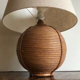 Rattan table lamp Italy 70s