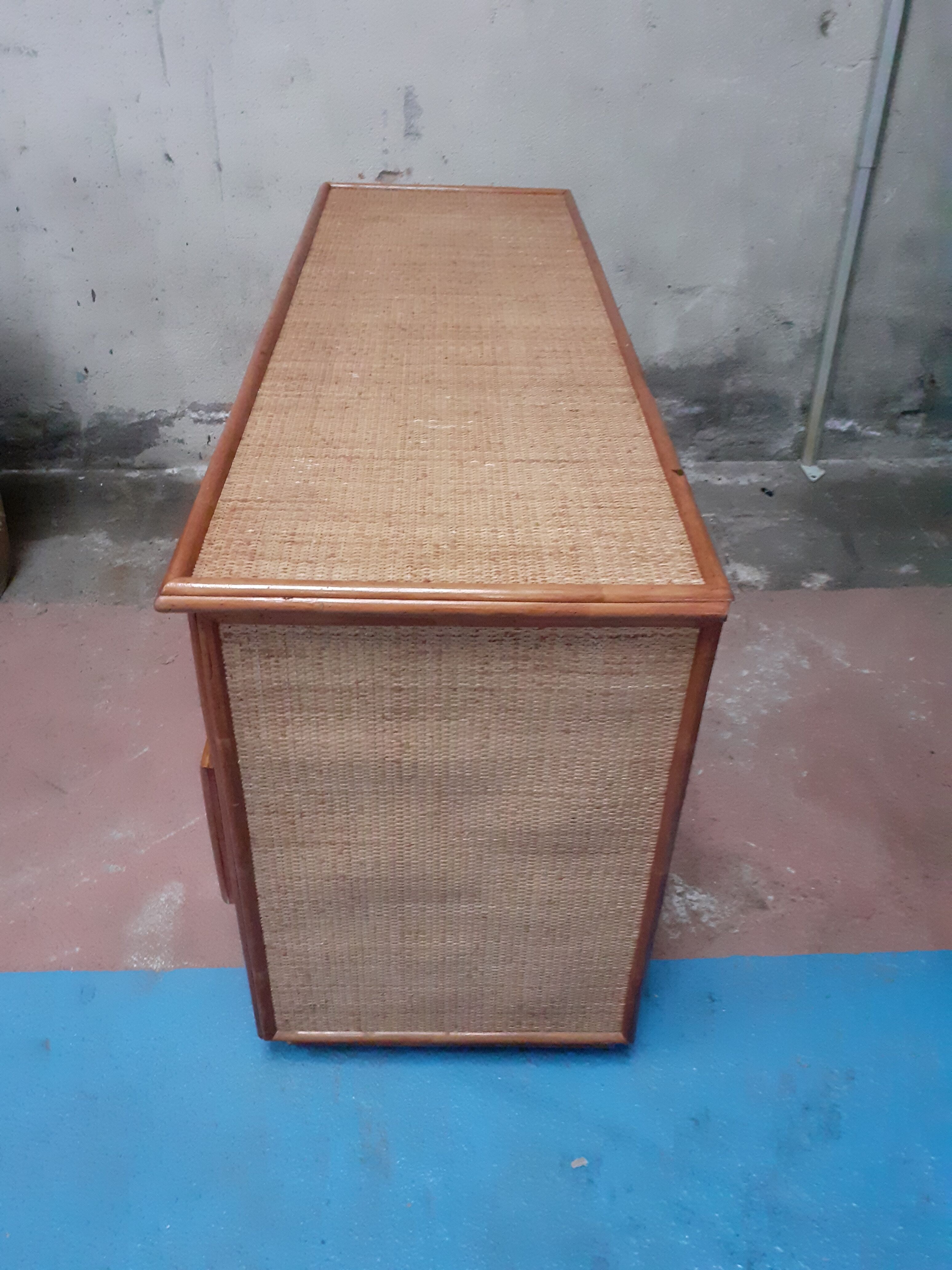 Wicker chest of drawers and vintage rattan