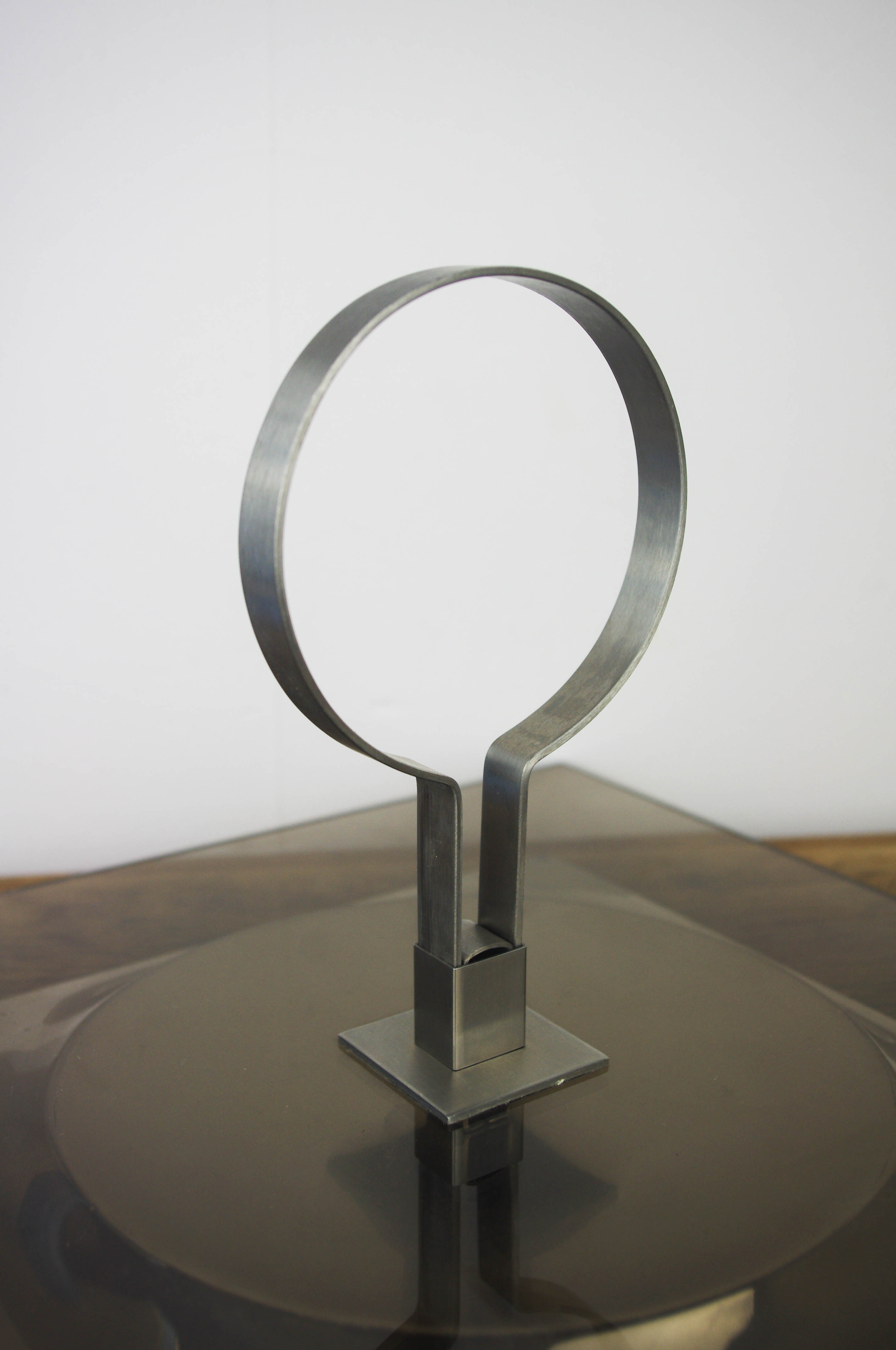 Smoked glass tray and chrome made in France