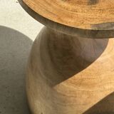 Solid wood side table (monoxyl) organic shape natural color