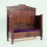 Arts crafts oak bench with storage