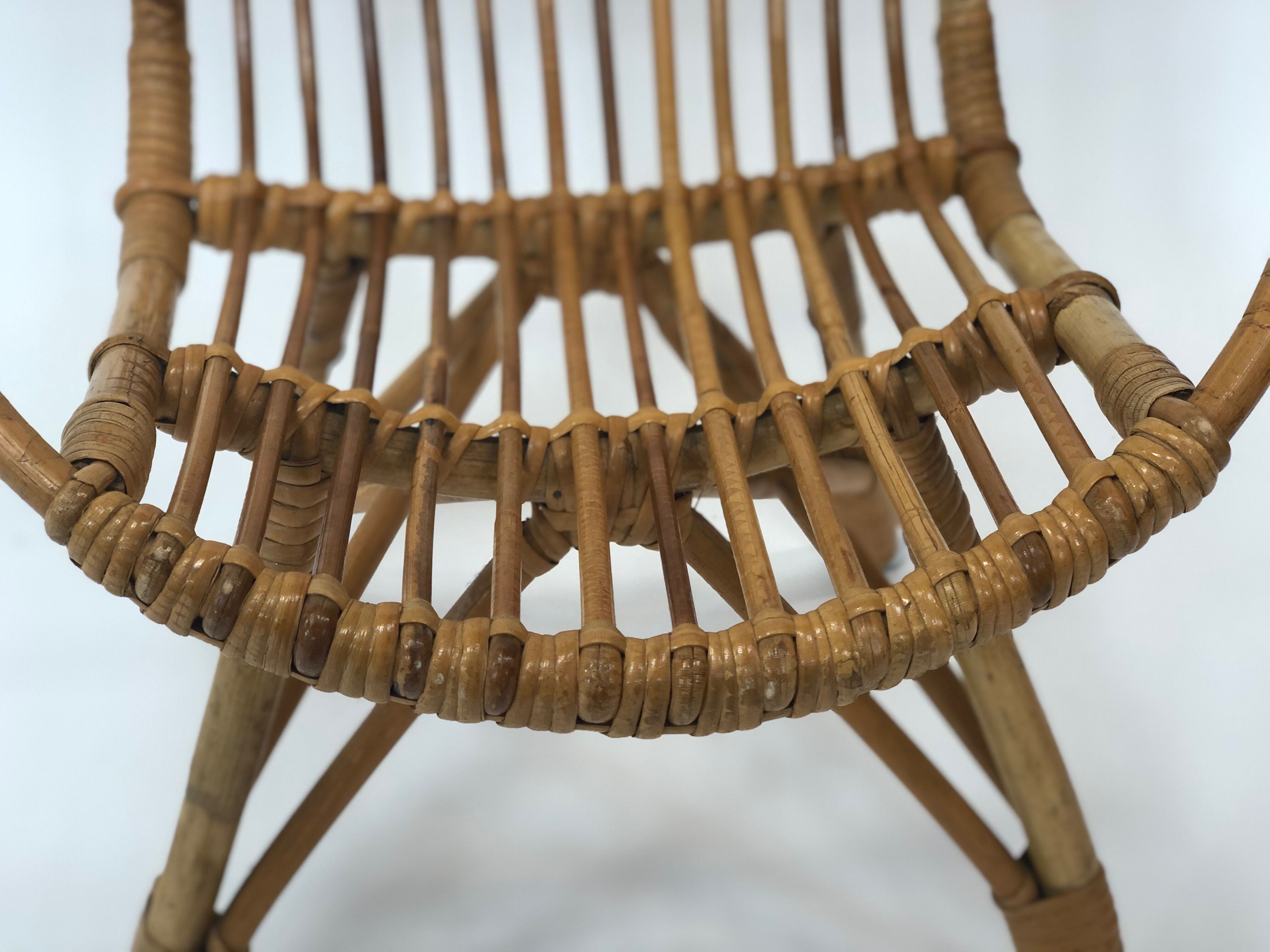 Rohe rattan vintage high chair by Rohe Noordwolde