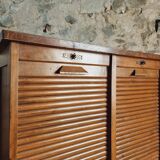 Meuble classeur ancien à rideaux – Années 1920/30 – Hêtre