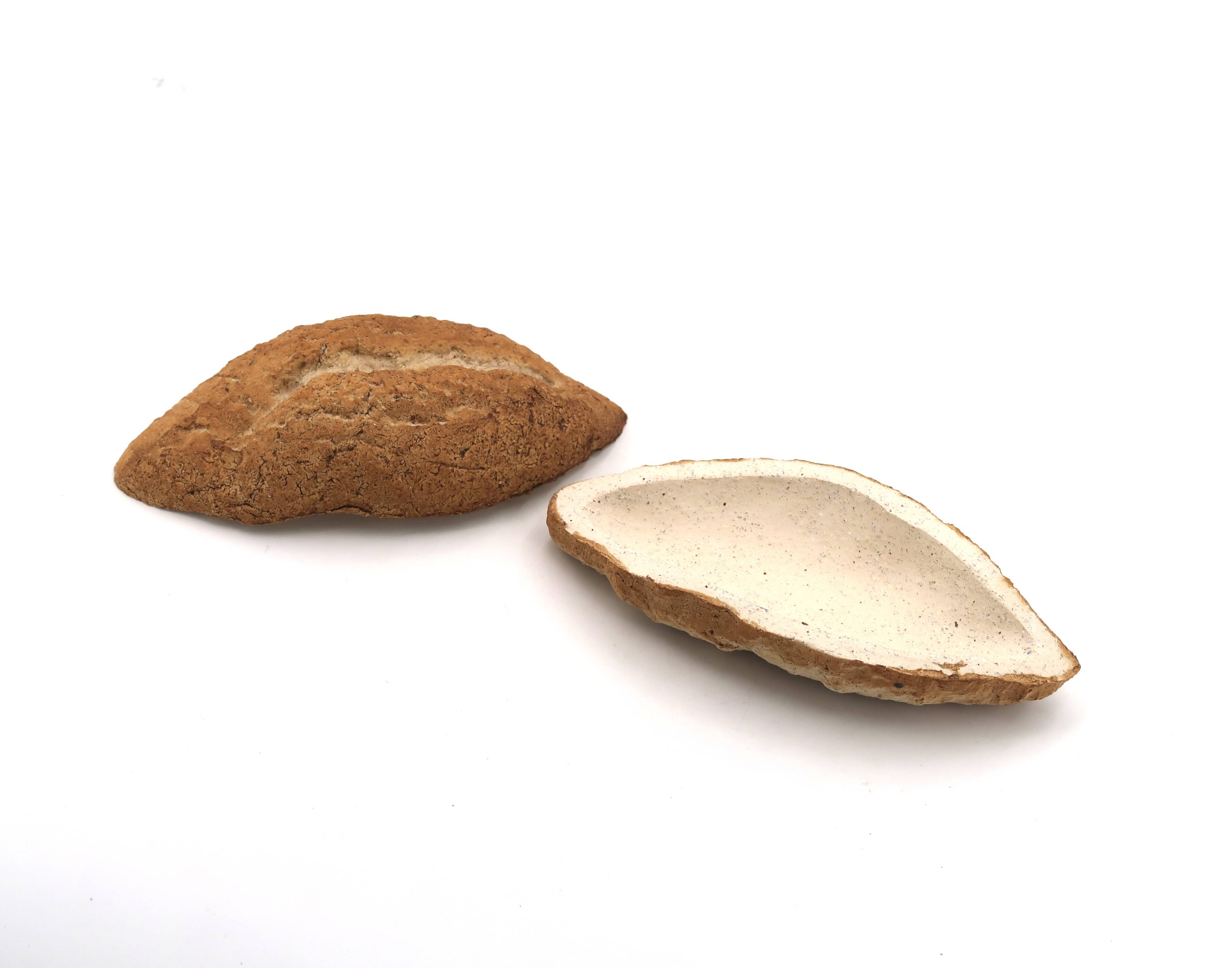 Pierre Baey's trompe l'oeil ceramic trinket tray in the shape of a loaf of bread