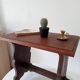 Vintage side table in solid oak, brutalist/rustic.