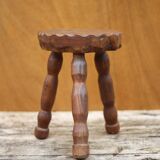 Vintage stool, small wooden stool, tripod stool, plant holder, interior decoration, stool