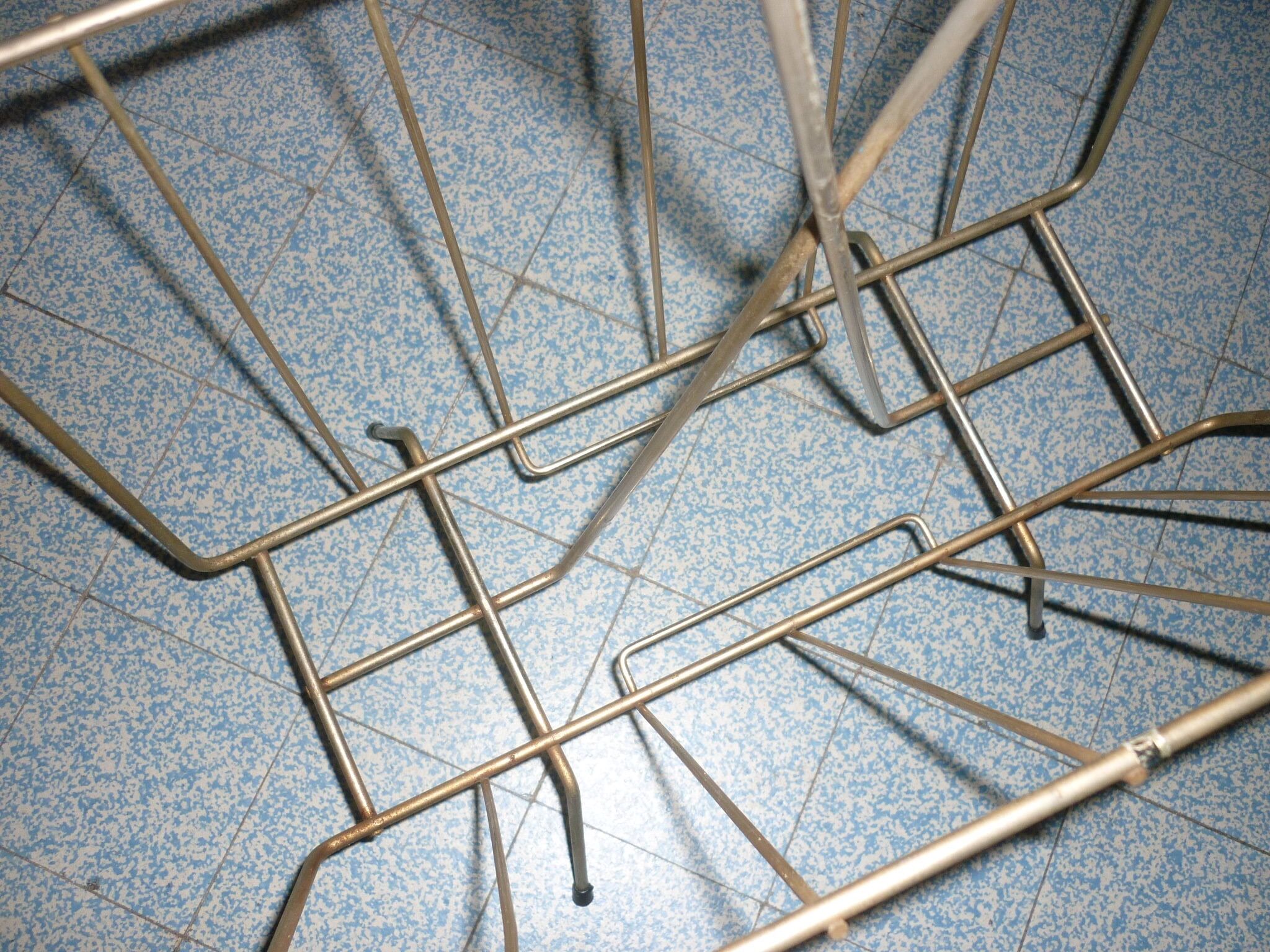 Vintage brushed gold steel magazine holder