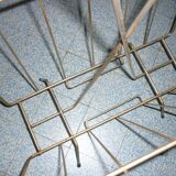 Vintage brushed gold steel magazine holder