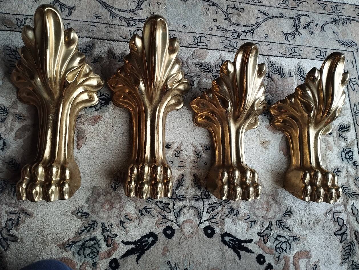 Set of 4 solid bronze furniture legs – new
