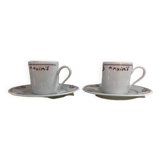 Maxim's cups and saucers from Paris