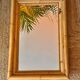 Vintage Spanish mirror in natural bamboo, 1950.