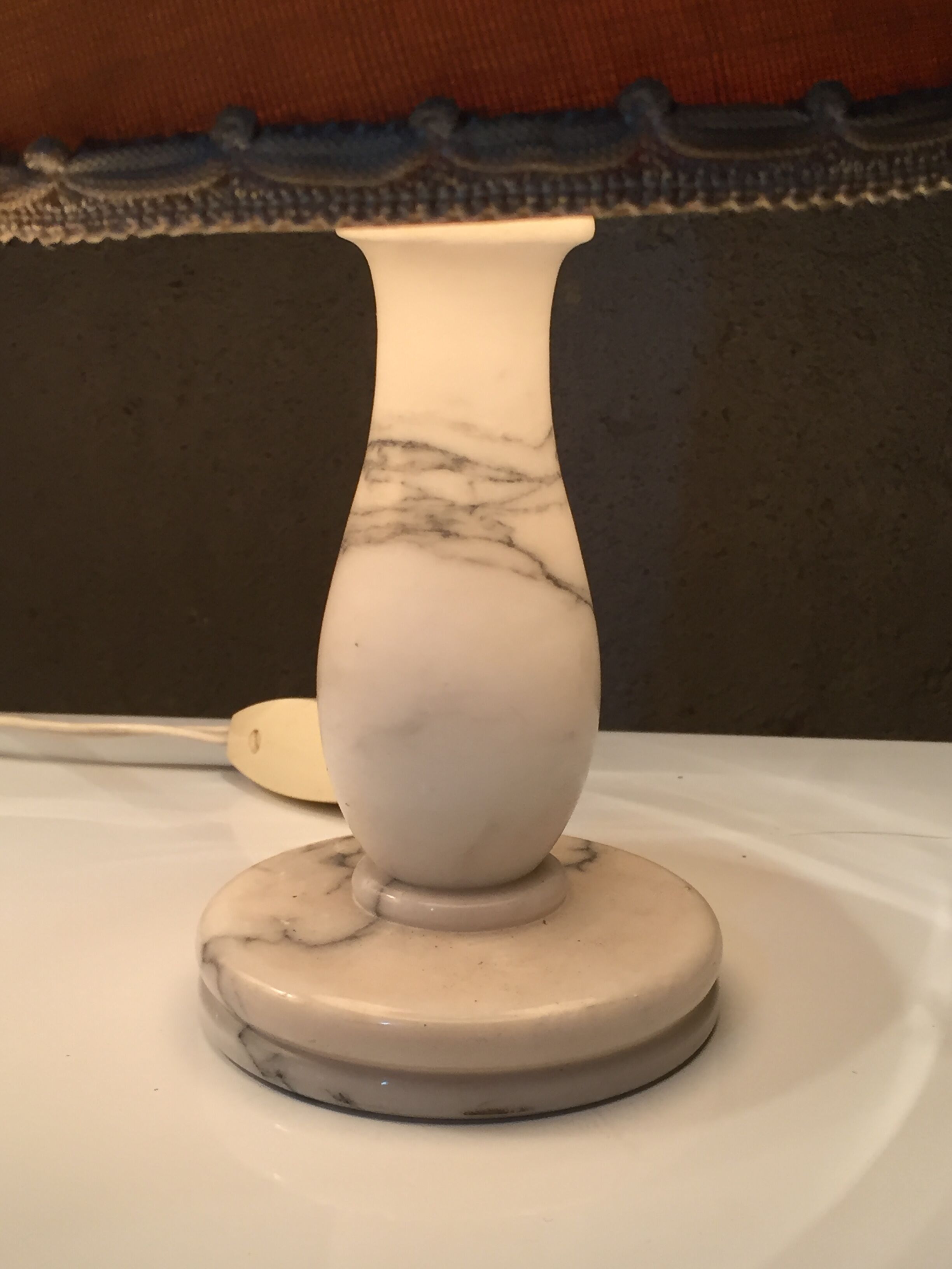 Pair of white marble bedside lamp