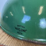 Industrial British Green Enamel Factory Pendant Lamp from Maxlume, 1960s