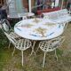 Garden furniture. Wrought iron and ceramic. Italian handcrafted.