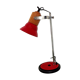 Adjustable vintage French desk lamp in red, black, silver & wood effect 3631