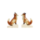 Couple figurines crackle porcelain fox marked germany vintage 14cm