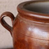 Large antique glazed stoneware pot