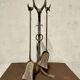 Brutalist folk art fireplace utensil holder