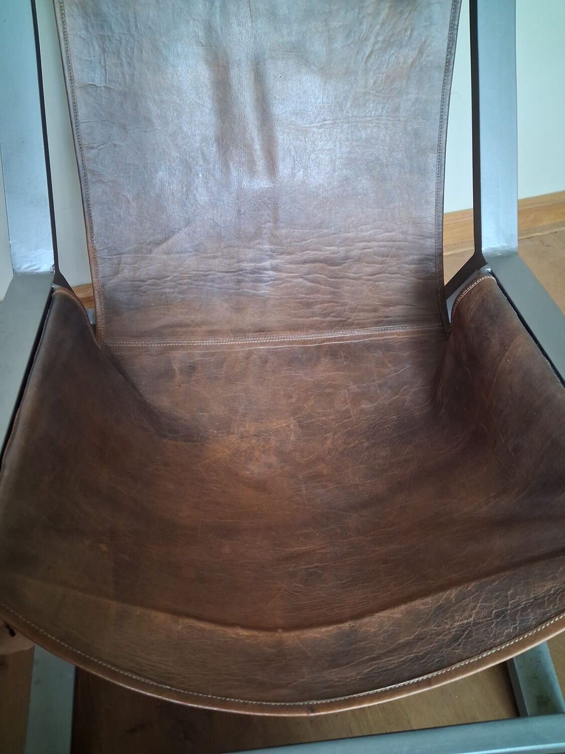 Brown leather armchair, J-Line