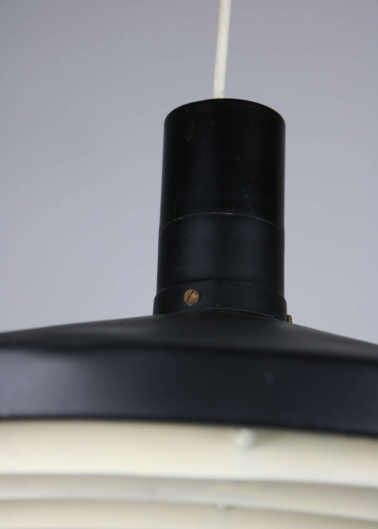 Mid-century industrial danish black pendant lamp, 1960s