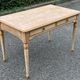 Louis XVI style presidential desk renovated in raw wood 120cm