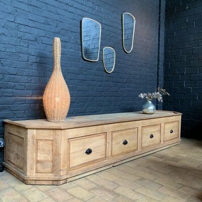 Large oak TV furniture