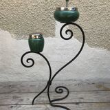 Cendrier ancien sur pied fer forgé