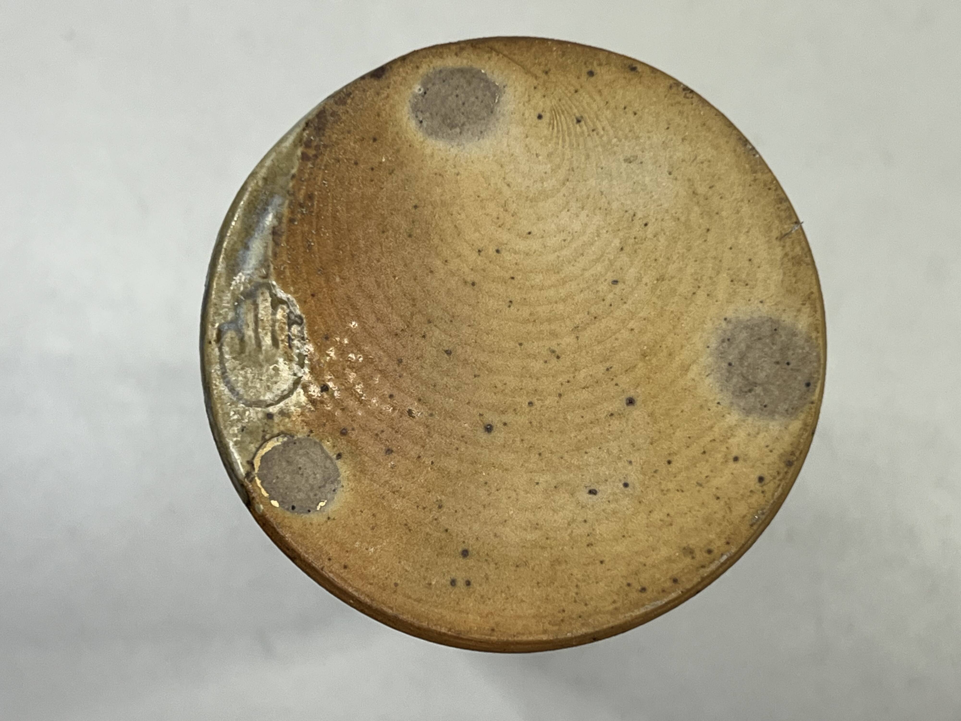Bottle-shaped vase in glazed stoneware, 20th century design, H: 28cm