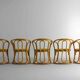 Funky set of five 60s bamboo chairs