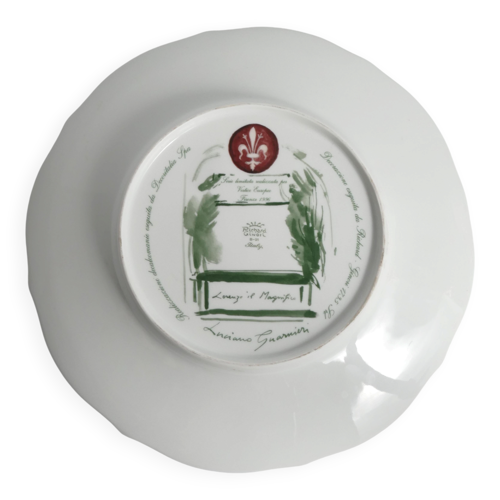 “Lorenzo il Magnifico” Wall Plate by Luciano Guarnier for Richard Ginori, Italy