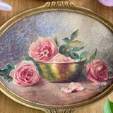 Framed watercolor “Roses” from the 20s/30s