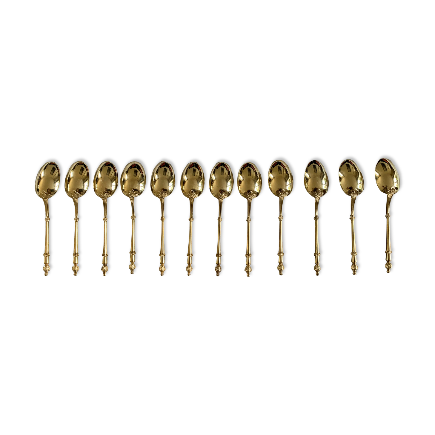 12 silver vermeil neck brace mocha spoons