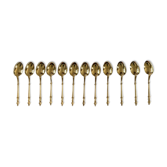 12 silver vermeil neck brace mocha spoons