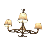 Lustre rotin année 1960