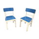 Paire de chaises en bois & formica vintage 1950