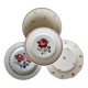 4 mismatched vintage floral pattern dinner plates - Rosa set