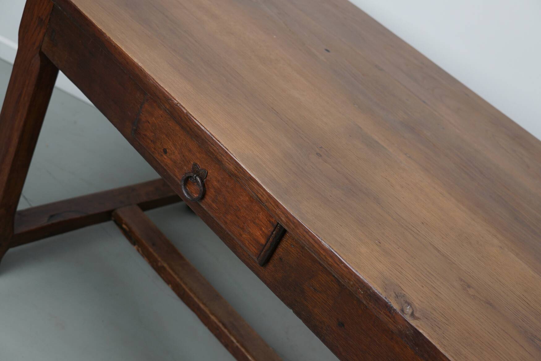 Rustic Dining Table in Oak and Elm from the Early 20th Century