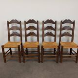 Straw brutalist chairs, set of 4