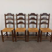 Straw brutalist chairs, set of 4